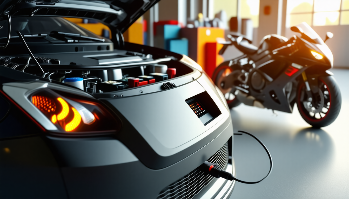 découvrez le chargeur de batterie intelligent, l'outil indispensable pour tous les passionnés d'auto et moto, assurant une charge optimale et une longévité accrue de vos batteries.